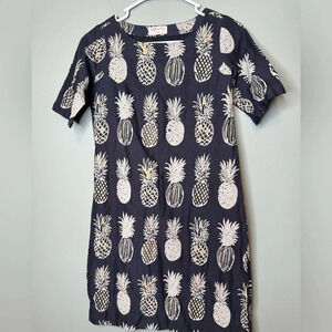 Bombay Paisley Women’s Gray Dress with Pineapples XS